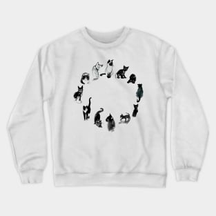 cat clock Crewneck Sweatshirt